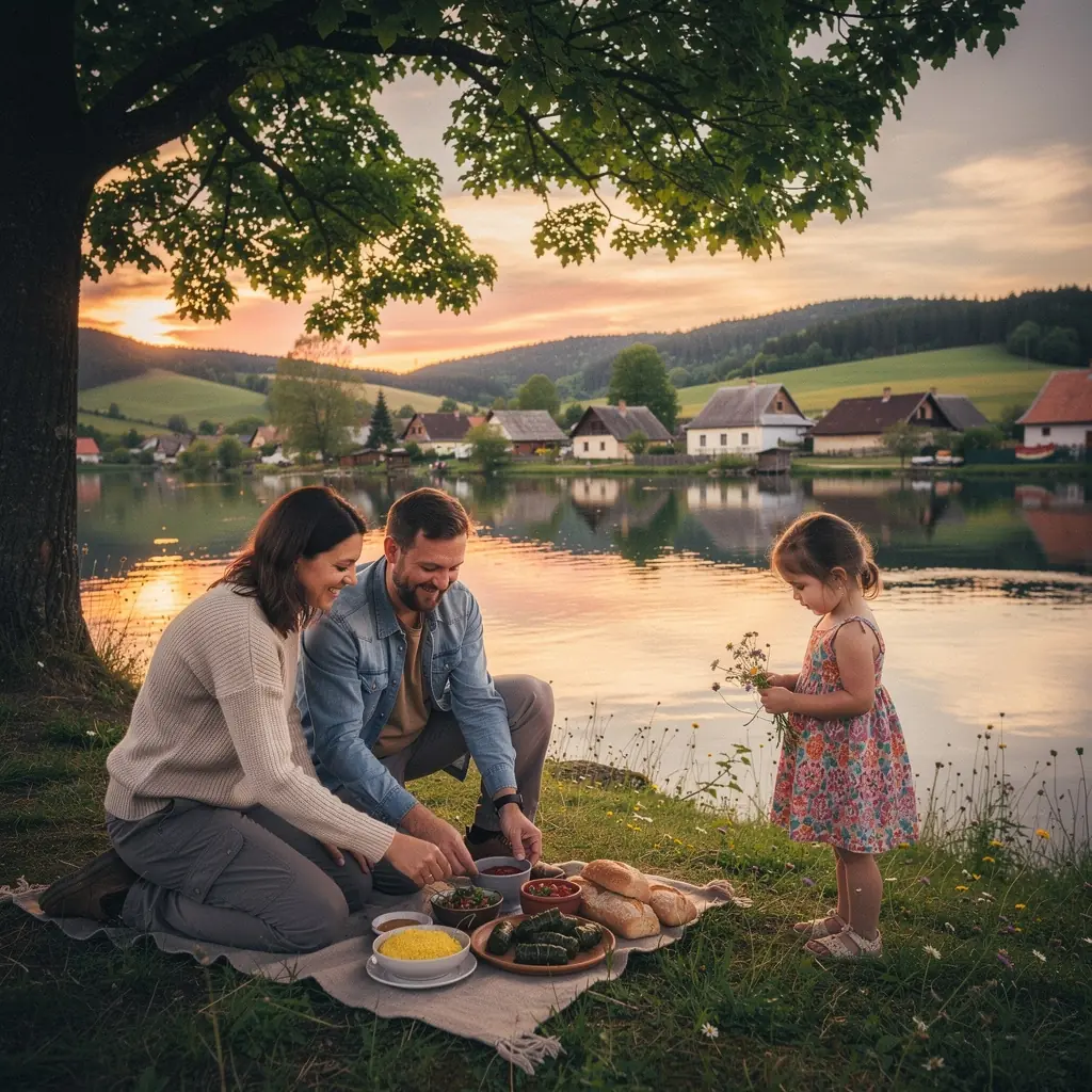 Copii descoperind istoria la Muzeul Satului din București, cu facilități adaptate pentru toate vârstele.
